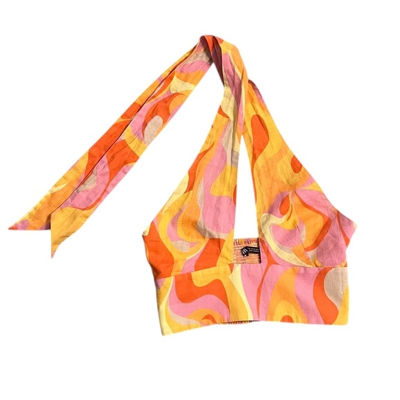 Zara Tops - Women's ZARA Orange Pink Halter Crop Top M